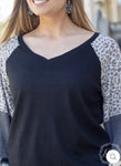 LEADER OF THE PACK WAFFLE RAGLAN TOP #7179B