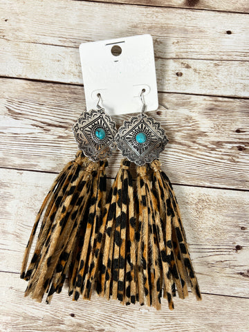 EARRING  Leopard Tassel #ER-1586LEO