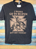 Shirt I Wanna Go To Heaven Unisex Tee on Vintage Black and Rose Gold Shimmer  #AU223