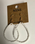 Earring's Beaded Teardrop #CE3135-WHT