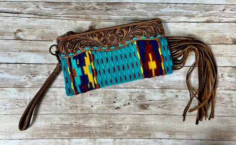 American Darling Saddle Blanket Fringe Clutch  #ADBG344AK