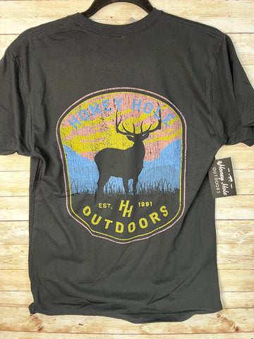 Honey Hole Deer West Black Sleeve TShirt #SS-DW-BL