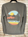 Honey Hole Circle Mountain Long Sleeve TShirt #LS-CRMTN-GR