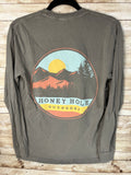 Honey Hole Circle Mountain Long Sleeve TShirt #LS-CRMTN-GR