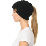 Ponytail Beanie CC Black #MB-20A-Black