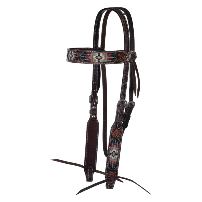 Circle Y SOUTHWESTERN BEADED BROWBAND HEADSTALL #X0216-T001